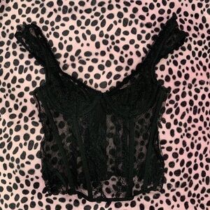 Black Lace Corset Top